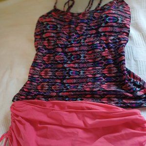 Tankini bathing suit with skirt